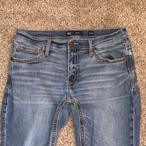 BKE Mason Taper Stretch Men's Jeans 34R Light Wash. Big Thick Stitch 34x32 NICE